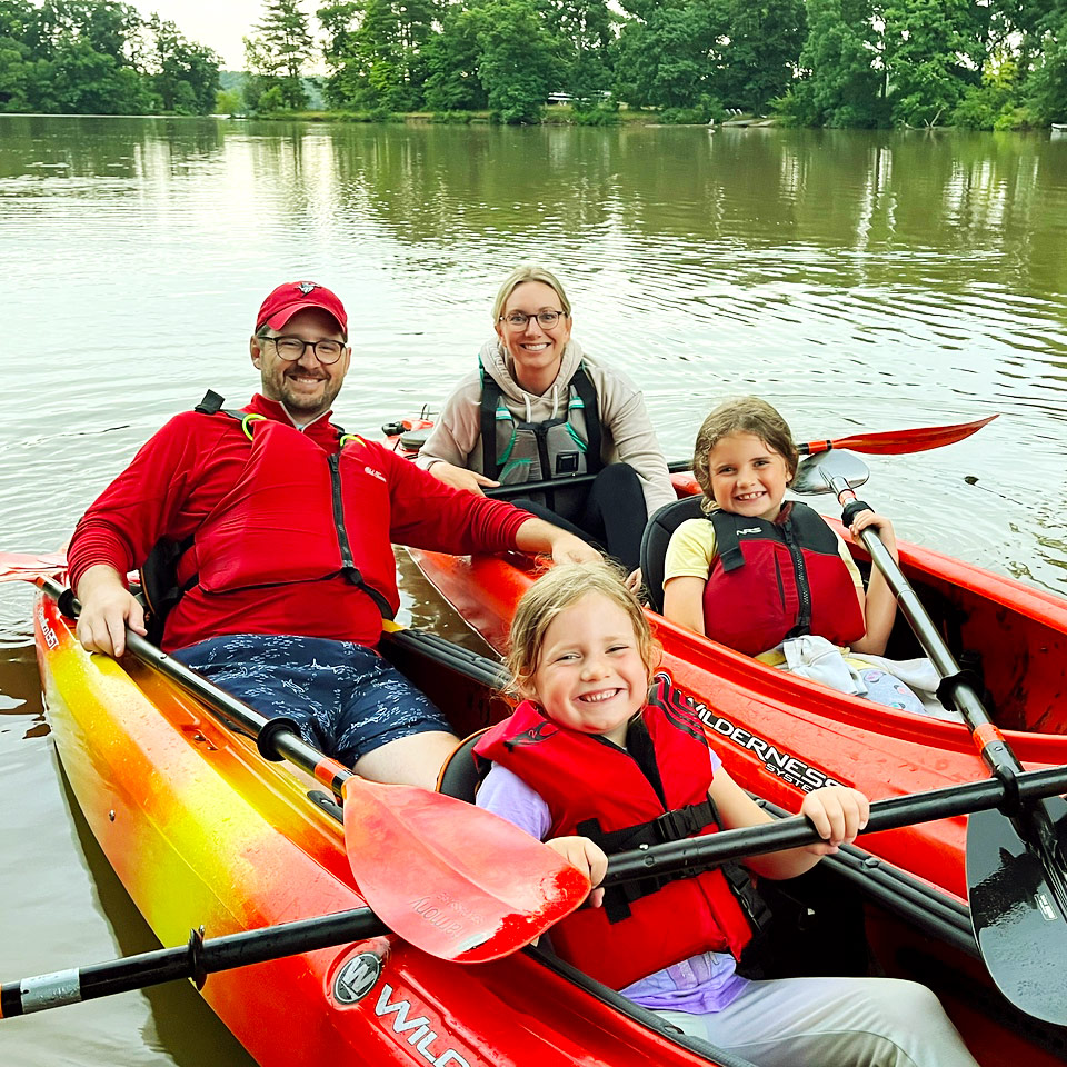 Family kayaking with Get Out Adventures